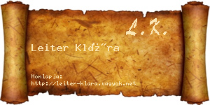 Leiter Klára névjegykártya